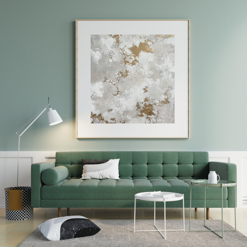 Golden Leaf with Acrylic Color on Canvas