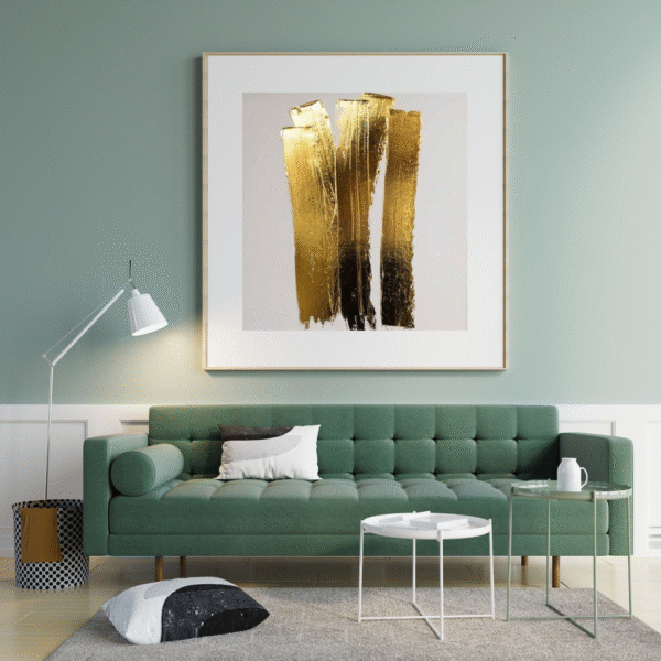 Golden Leaf with Acrylic Color on Canvas 004