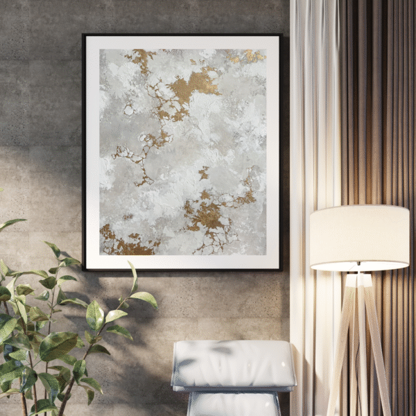 Golden Leaf with Acrylic Color on Canvas - Image 5