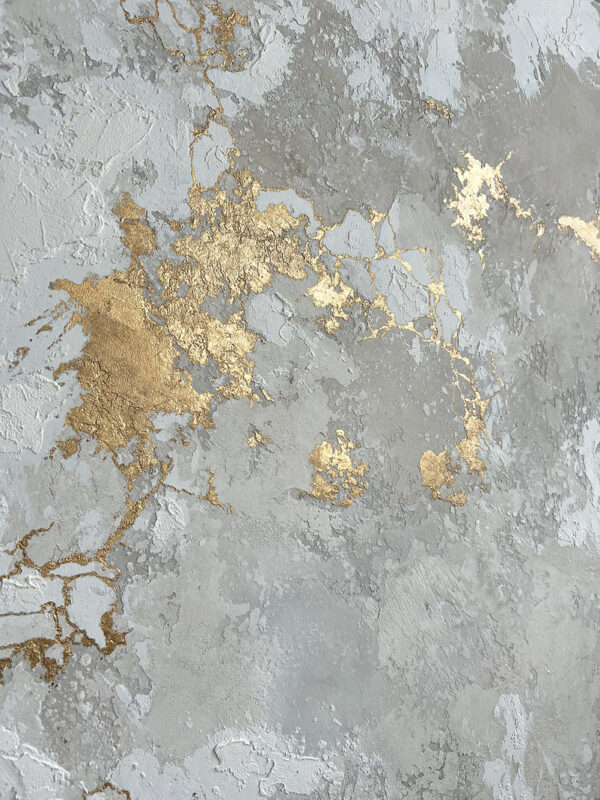 Golden Leaf with Acrylic Color on Canvas - Image 4