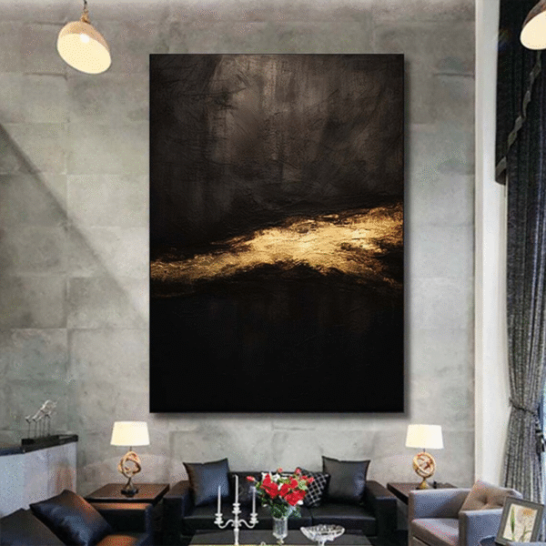 Golden Leaf with Acrylic Color on Canvas 003