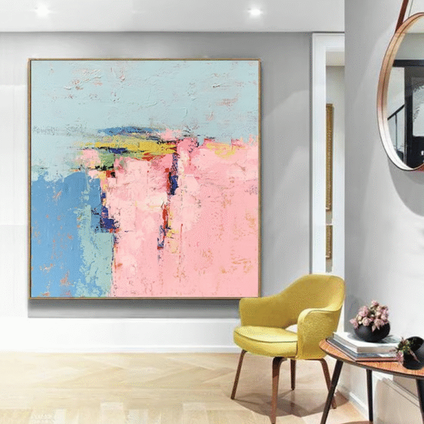Pink abstract painting A584