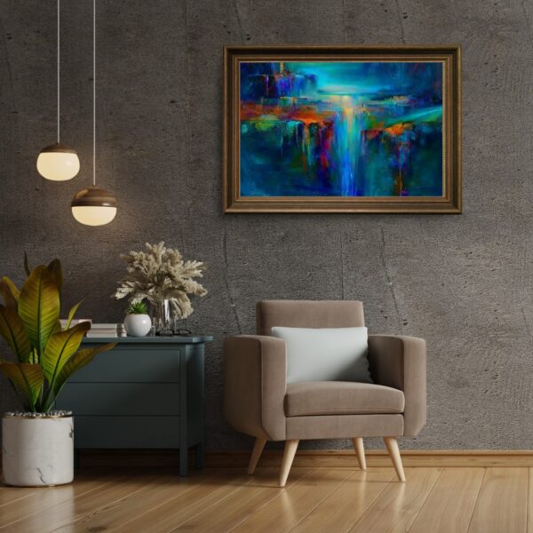 Ocean blue Abstract Painting - Image 3