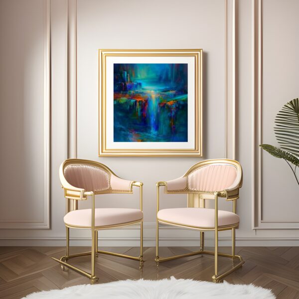 Ocean blue Abstract Painting - Image 4