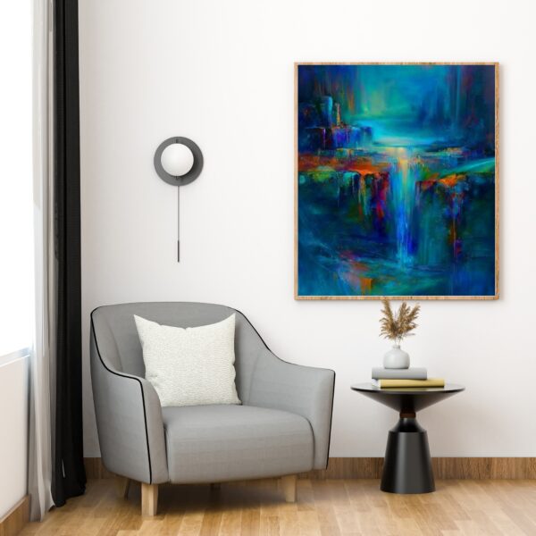 Ocean blue Abstract Painting - Image 5