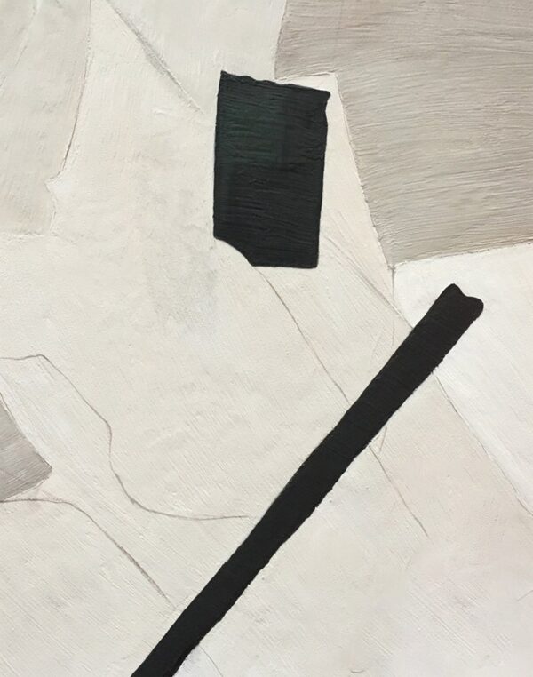 abstract painting, monochrome palette, geometric shapes, textured canvas, modern minimalist art, black and white wall decor, large framed artwork, neutral tones - Image 4