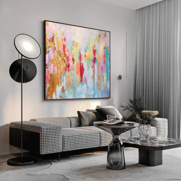 Soft Feather Brushstroke Painting, Pastel Palette Wall Art, Modern Abstract Canvas, Gentle Swirls Art, - Image 3