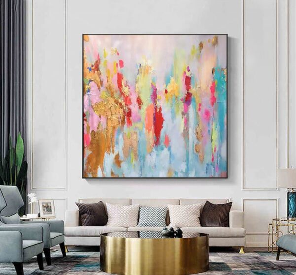 Soft Feather Brushstroke Painting, Pastel Palette Wall Art, Modern Abstract Canvas, Gentle Swirls Art, - Image 5
