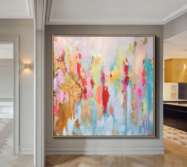 Soft Feather Brushstroke Painting, Pastel Palette Wall Art, Modern Abstract Canvas, Gentle Swirls Art, - Image 6