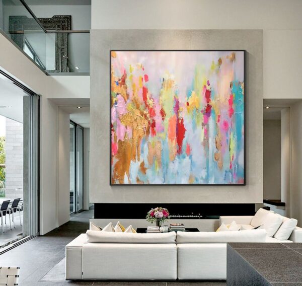 Soft Feather Brushstroke Painting, Pastel Palette Wall Art, Modern Abstract Canvas, Gentle Swirls Art, - Image 7
