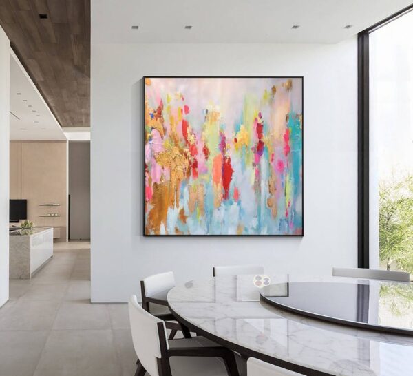 Soft Feather Brushstroke Painting, Pastel Palette Wall Art, Modern Abstract Canvas, Gentle Swirls Art, - Image 8