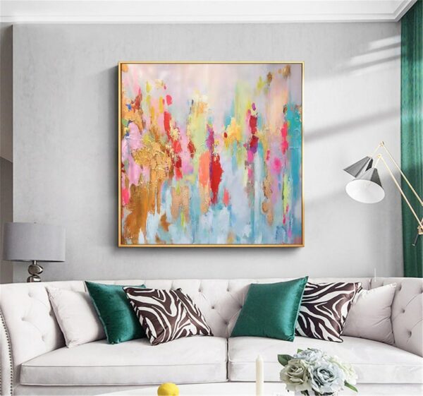 Soft Feather Brushstroke Painting, Pastel Palette Wall Art, Modern Abstract Canvas, Gentle Swirls Art, - Image 9