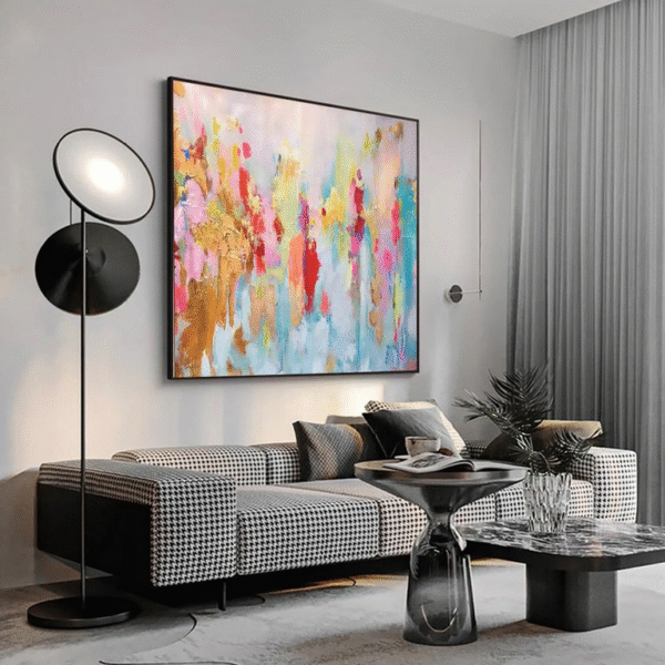 Soft Feather Brushstroke Painting, Pastel Palette Wall Art, Modern Abstract Canvas, Gentle Swirls Art,