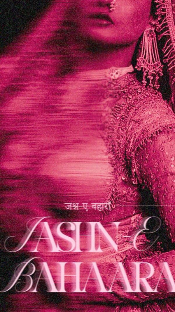 Jashn-e-Bahaara Aesthetic Bollywood Poster – Vintage Indian Bride Design in Pink Hue - Image 2