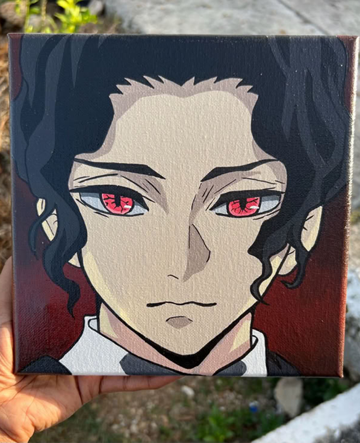 Kibutsuji Muzan Canvas Painting – Dark Anime Wall Art from Demon Slayer Series