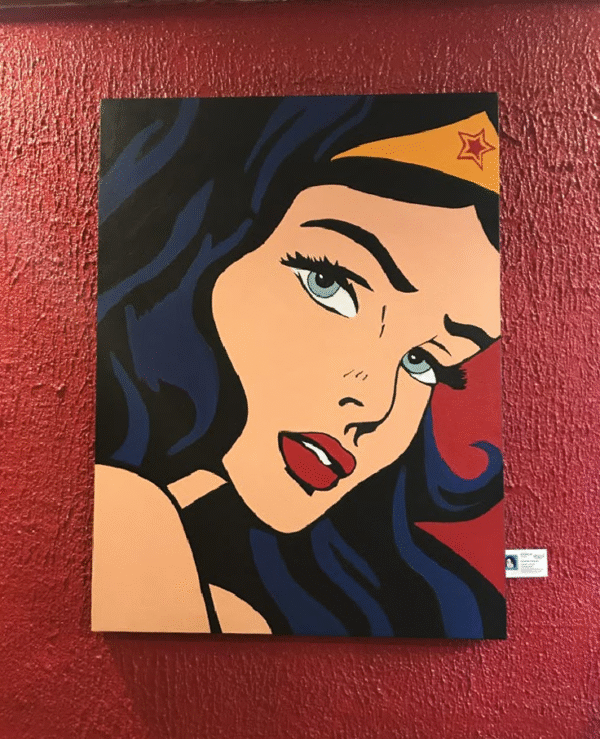 Wonder Woman Pop Art Canvas – Bold Comic-Style Wall Decor Inspired by DC Superhero