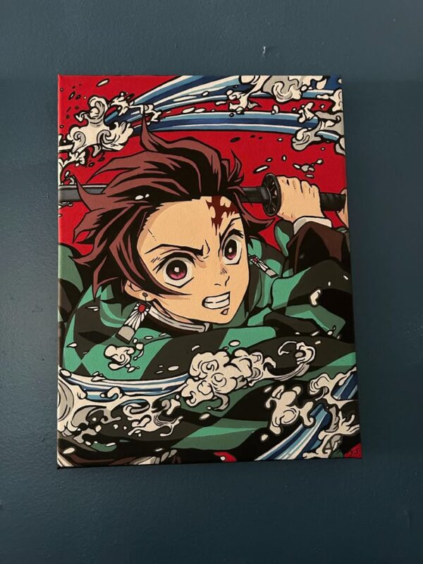 Tanjiro Kamado Demon Slayer Acrylic Canvas Art – Anime Painting - Image 2