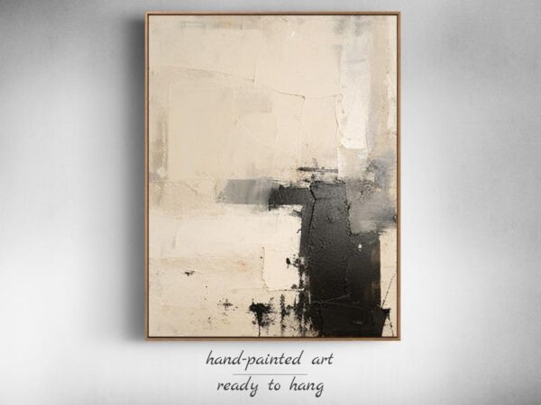 Wabi-Sabi Textured Art Beige Minimalist Art Textured Minimalist Wall Art Beige Wabi-Sabi Painting Modern Home Decor Neutral Beige Home Decor - Image 2