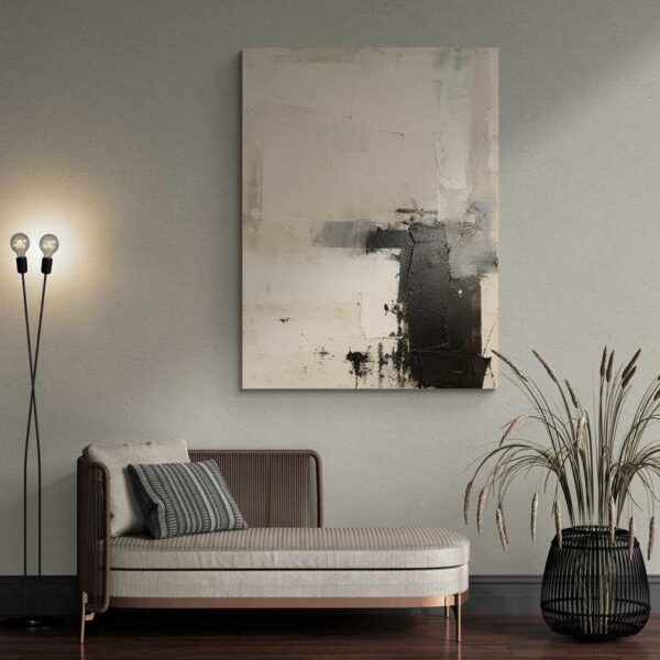 Wabi-Sabi Textured Art Beige Minimalist Art Textured Minimalist Wall Art Beige Wabi-Sabi Painting Modern Home Decor Neutral Beige Home Decor - Image 5