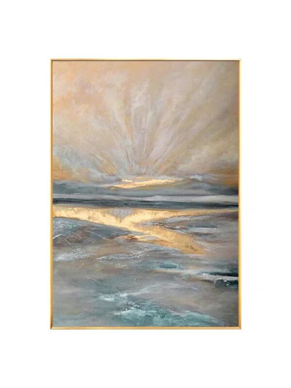Large Gold Wall Painting Gold Textured Wall Art Gold Foil Painting White Modern Wall Art Gold Painting on Canvas Gold Art Home Decor Gifts - Image 7
