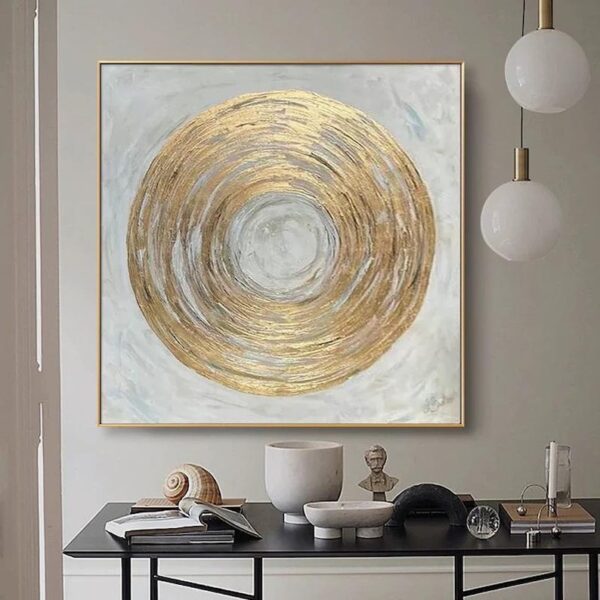 Gold and Silver 3D Textured Wall Art Gold Abstract Wall Art Gold and Silver Abstract Art Gold Wall Art Gold Modern Abstract Canvas Art - Image 2
