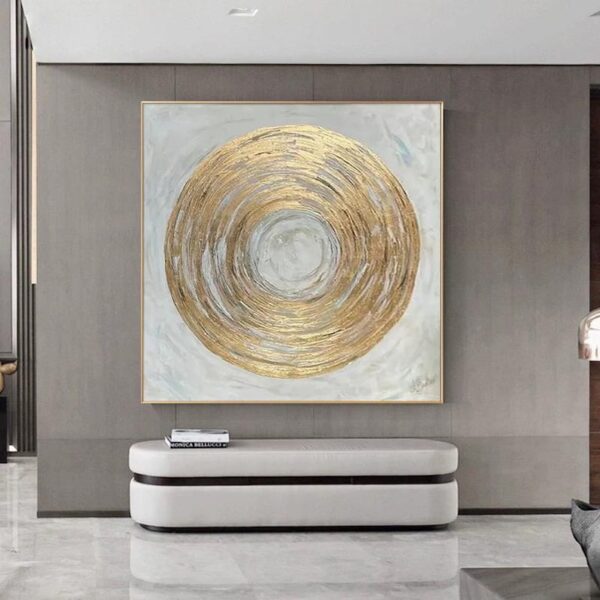 Gold and Silver 3D Textured Wall Art Gold Abstract Wall Art Gold and Silver Abstract Art Gold Wall Art Gold Modern Abstract Canvas Art - Image 3