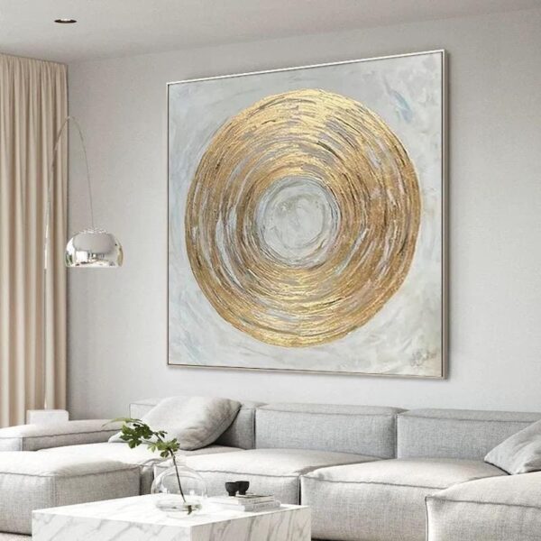 Gold and Silver 3D Textured Wall Art Gold Abstract Wall Art Gold and Silver Abstract Art Gold Wall Art Gold Modern Abstract Canvas Art - Image 4