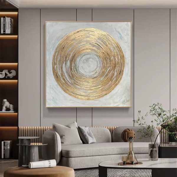 Gold and Silver 3D Textured Wall Art Gold Abstract Wall Art Gold and Silver Abstract Art Gold Wall Art Gold Modern Abstract Canvas Art - Image 5