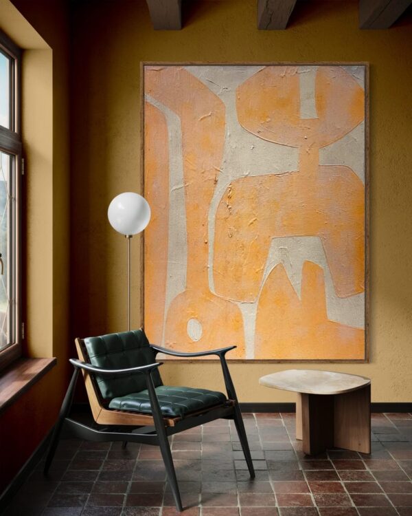 Living Room Minimalist Art Pure Beige Wall Art Beige Wabi-Sabi Painting Modern Home Decor Neutral Beige - Image 9