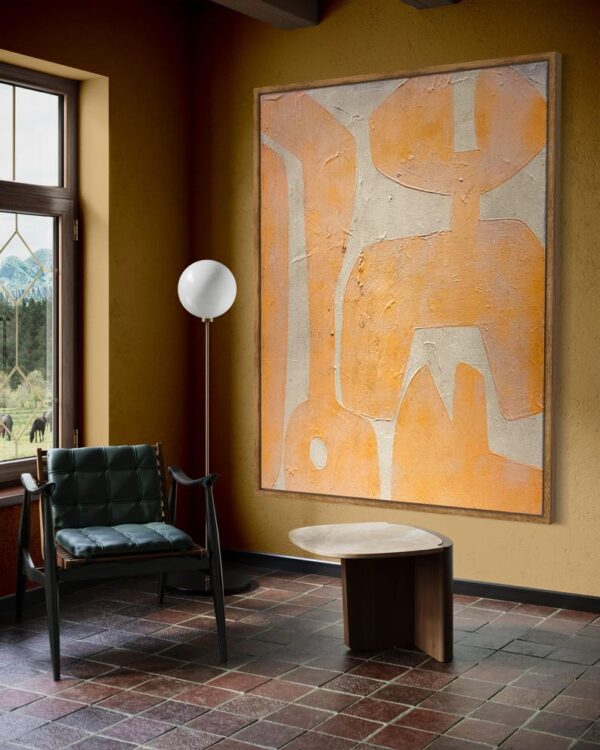 Living Room Minimalist Art Pure Beige Wall Art Beige Wabi-Sabi Painting Modern Home Decor Neutral Beige - Image 8