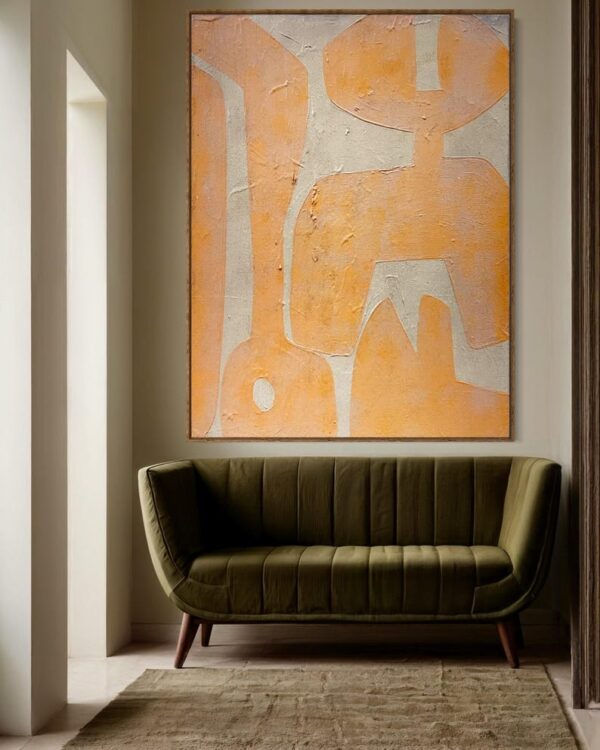 Living Room Minimalist Art Pure Beige Wall Art Beige Wabi-Sabi Painting Modern Home Decor Neutral Beige - Image 5