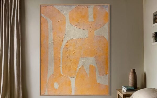 Living Room Minimalist Art Pure Beige Wall Art Beige Wabi-Sabi Painting Modern Home Decor Neutral Beige - Image 3