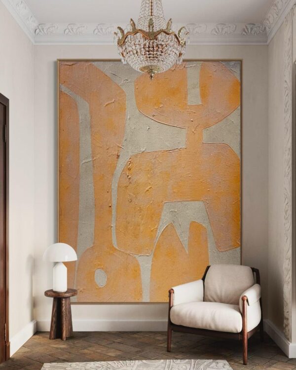 Living Room Minimalist Art Pure Beige Wall Art Beige Wabi-Sabi Painting Modern Home Decor Neutral Beige - Image 2