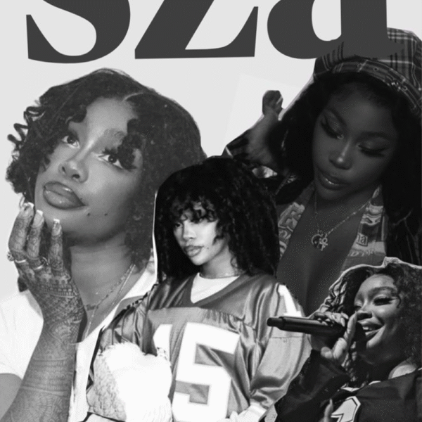 SZA Aesthetic Collage Wallpaper – Black & White R&B Art