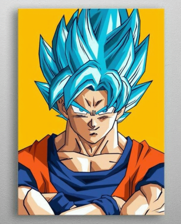 Super Saiyan Blue Goku Canvas Art – Bold Dragon Ball Z Wall Decor for Anime Fans