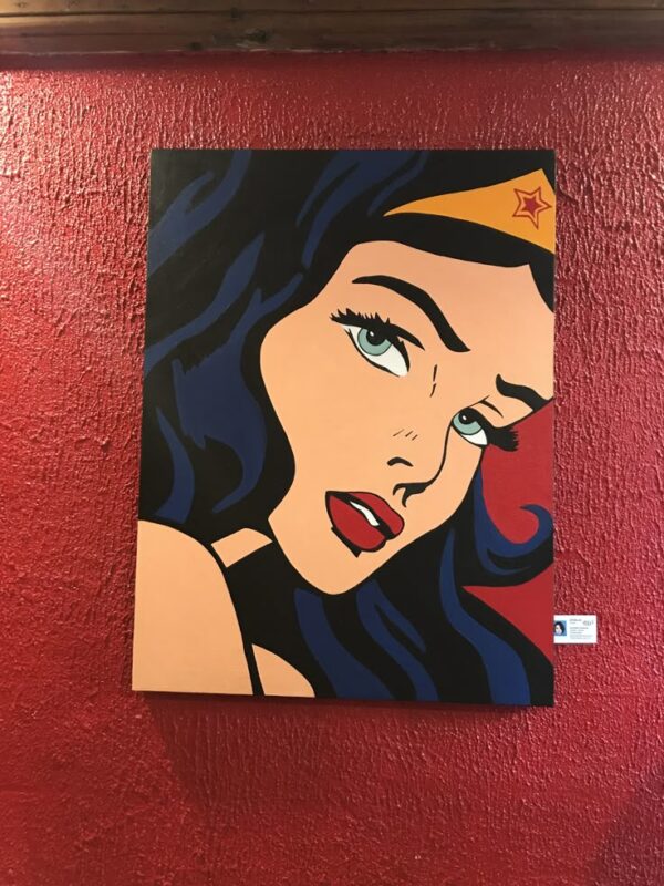 Wonder Woman Pop Art Canvas – Bold Comic-Style Wall Decor Inspired by DC Superhero - Image 2