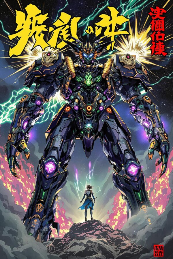 Epic Anime Mech Warrior Poster | Power Mecha & Lone Pilot Art - ThatArtTho