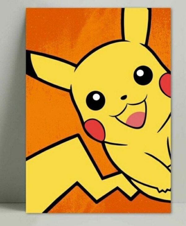 Cute Pikachu Canvas Wall Art – Vibrant Pokémon Decor for Anime Fans - Image 2