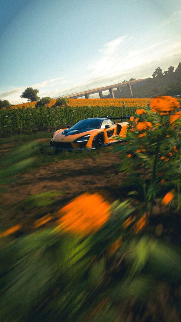 McLaren Hypercar in Blooming Sunflower Field – Aesthetic Speed Meets Nature - Image 2