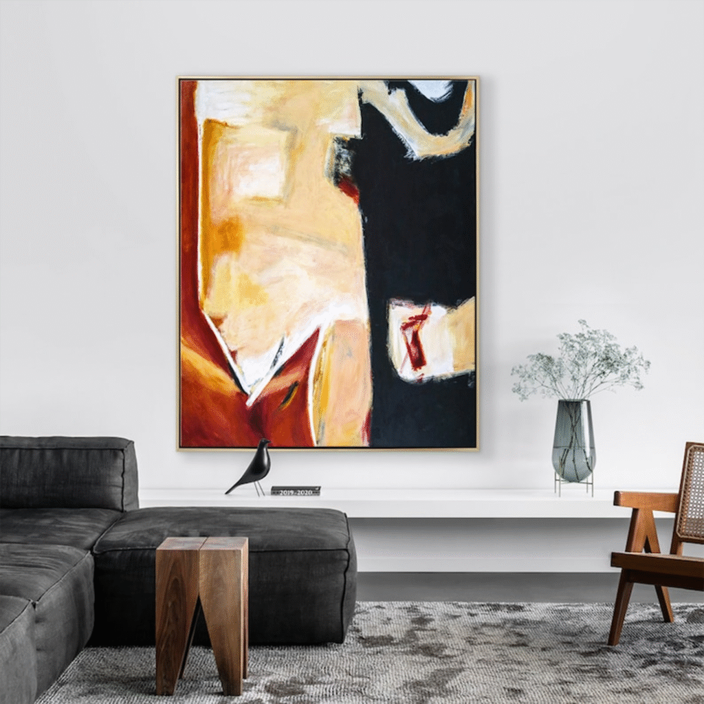 Red & Black in Modern Abstract Original Painting, Expressionist Large Acrylic Canvas Wall Art | In that manner