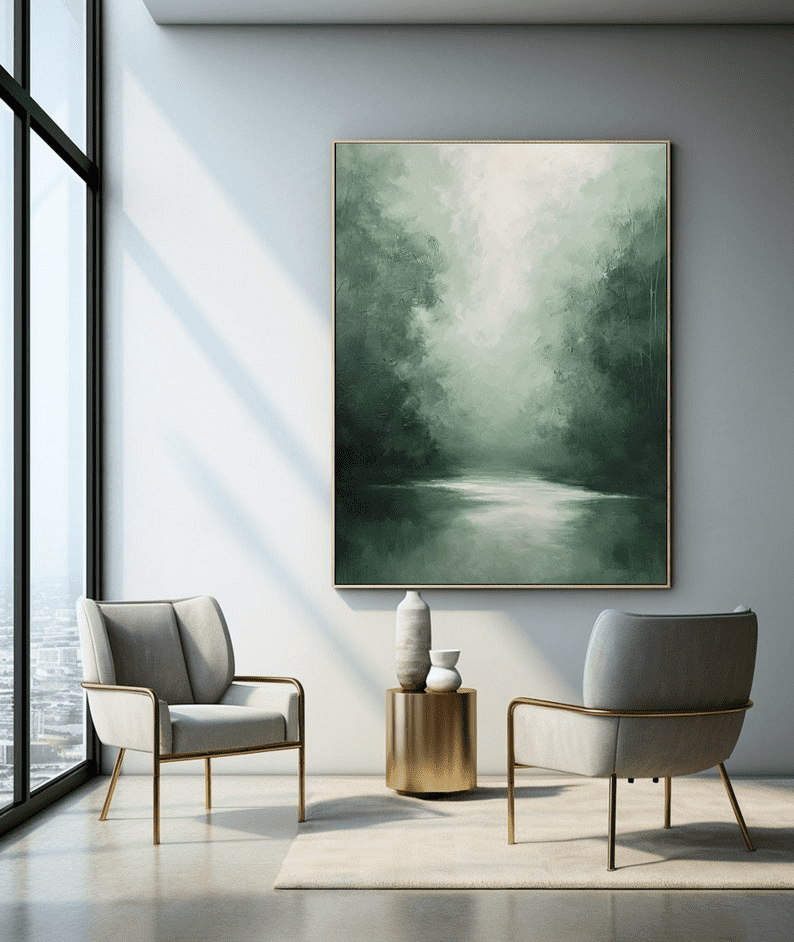 Green forest Abstract Painting - Image 2