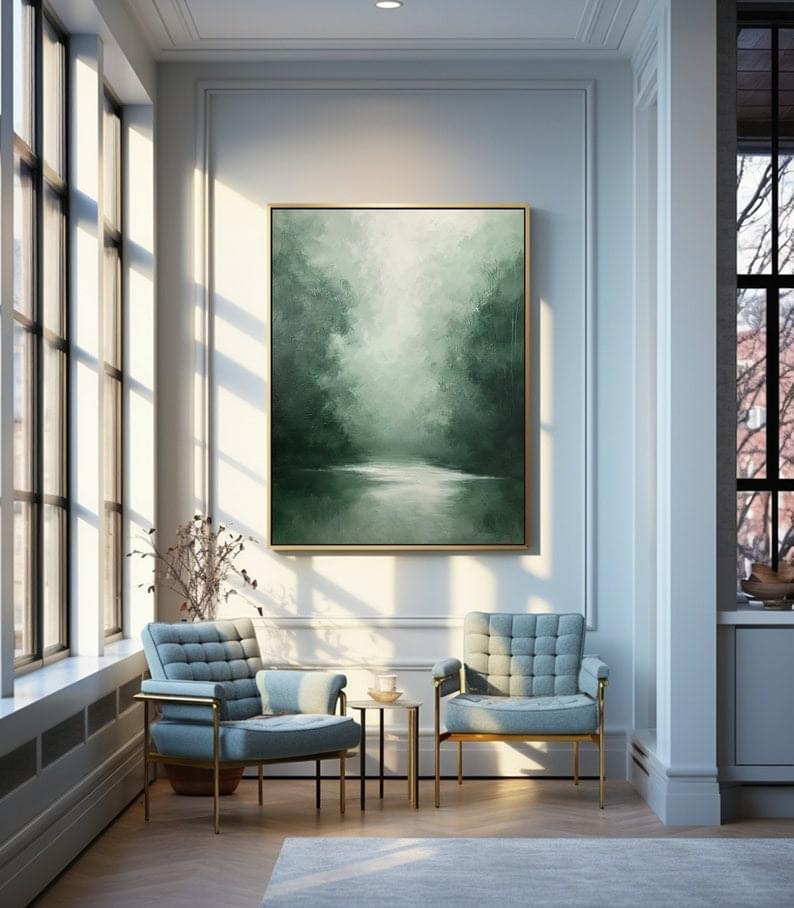 Green forest Abstract Painting - Image 3