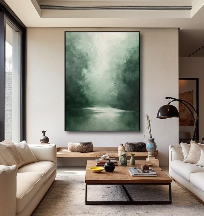 Green forest Abstract Painting - Image 4