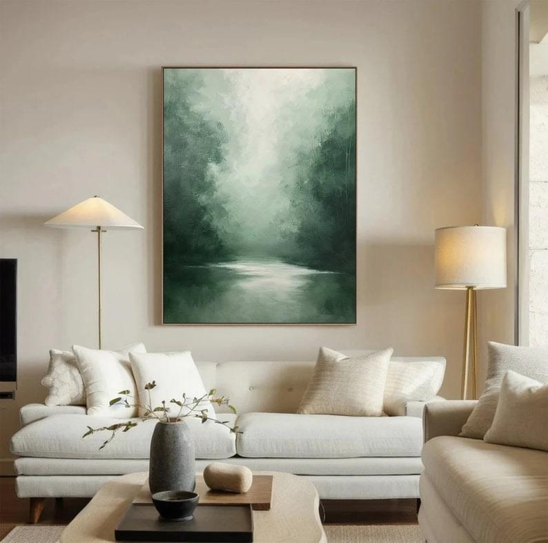 Green forest Abstract Painting - Image 5