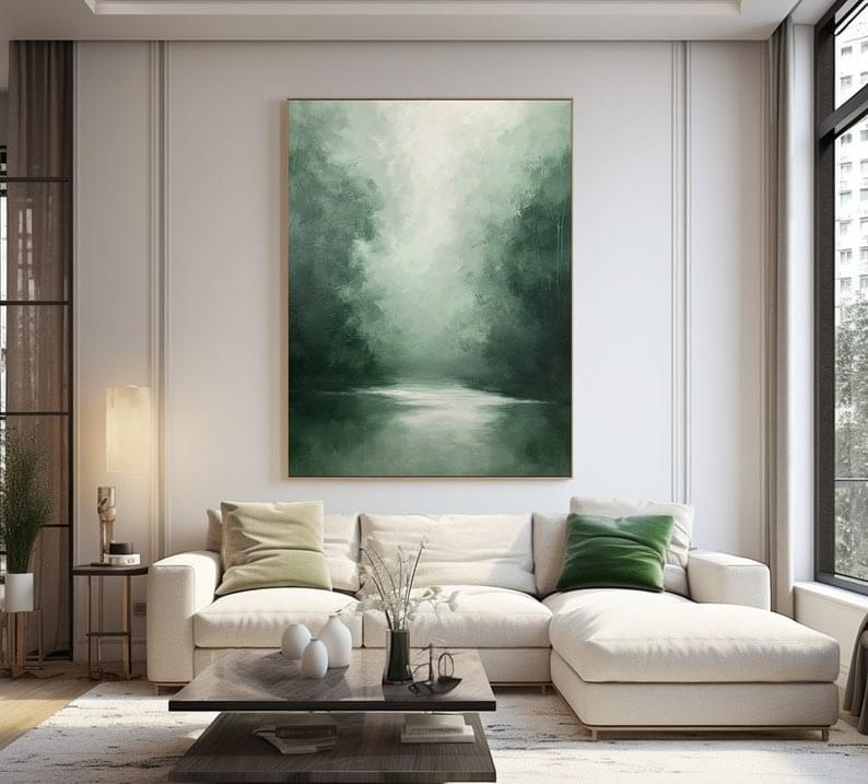 Green forest Abstract Painting - Image 7